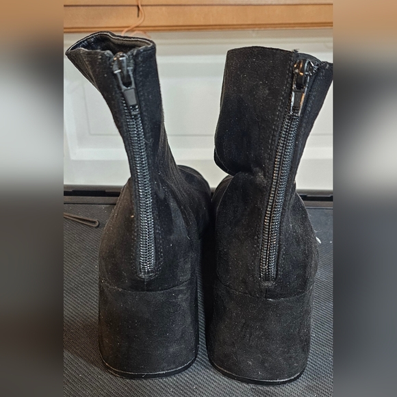 Embroidered Black Ankle Boots - Picture 2 of 3